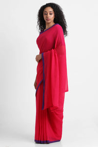 Red Blue Mul Cotton Roohi Saree