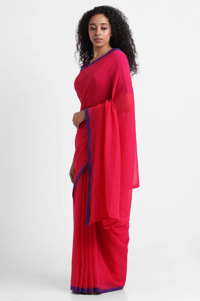 Red Black Mul Cotton Roohi Saree