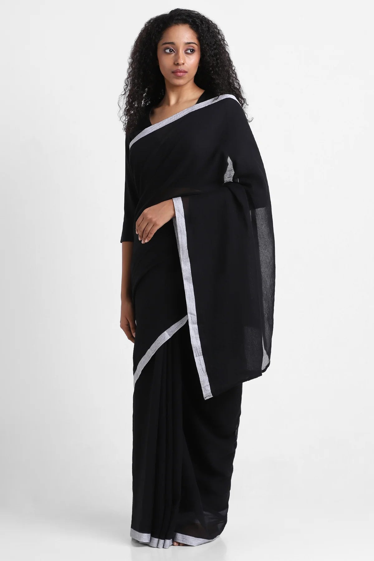 Black Mul Cotton Roohi Saree