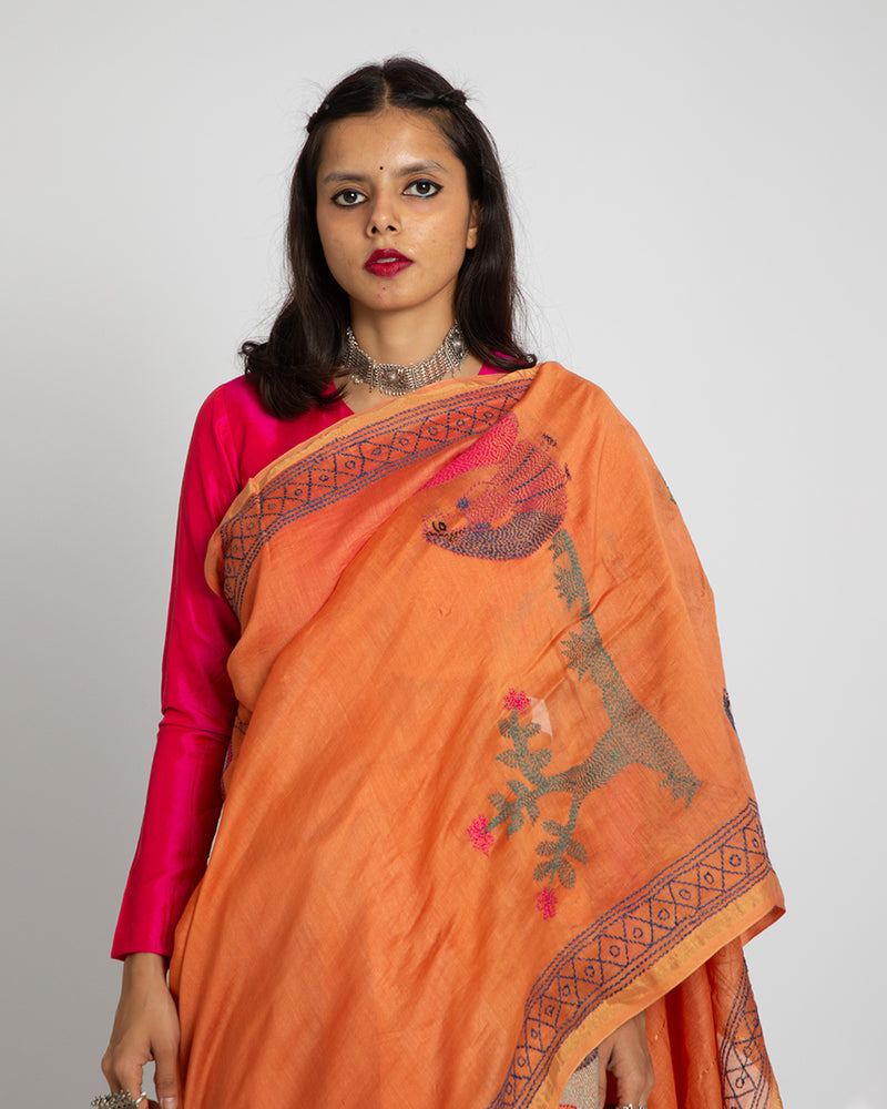 Rustic kantha saree