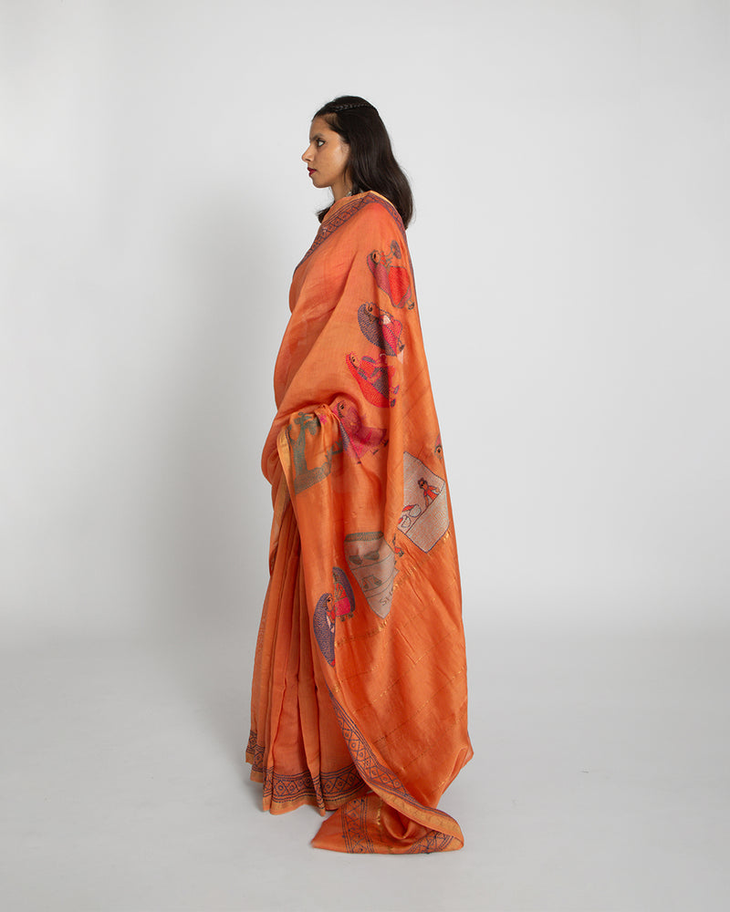 Rustic kantha saree