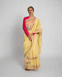 Exclusive Kantha Embroidered Pure Muga Silk Saree