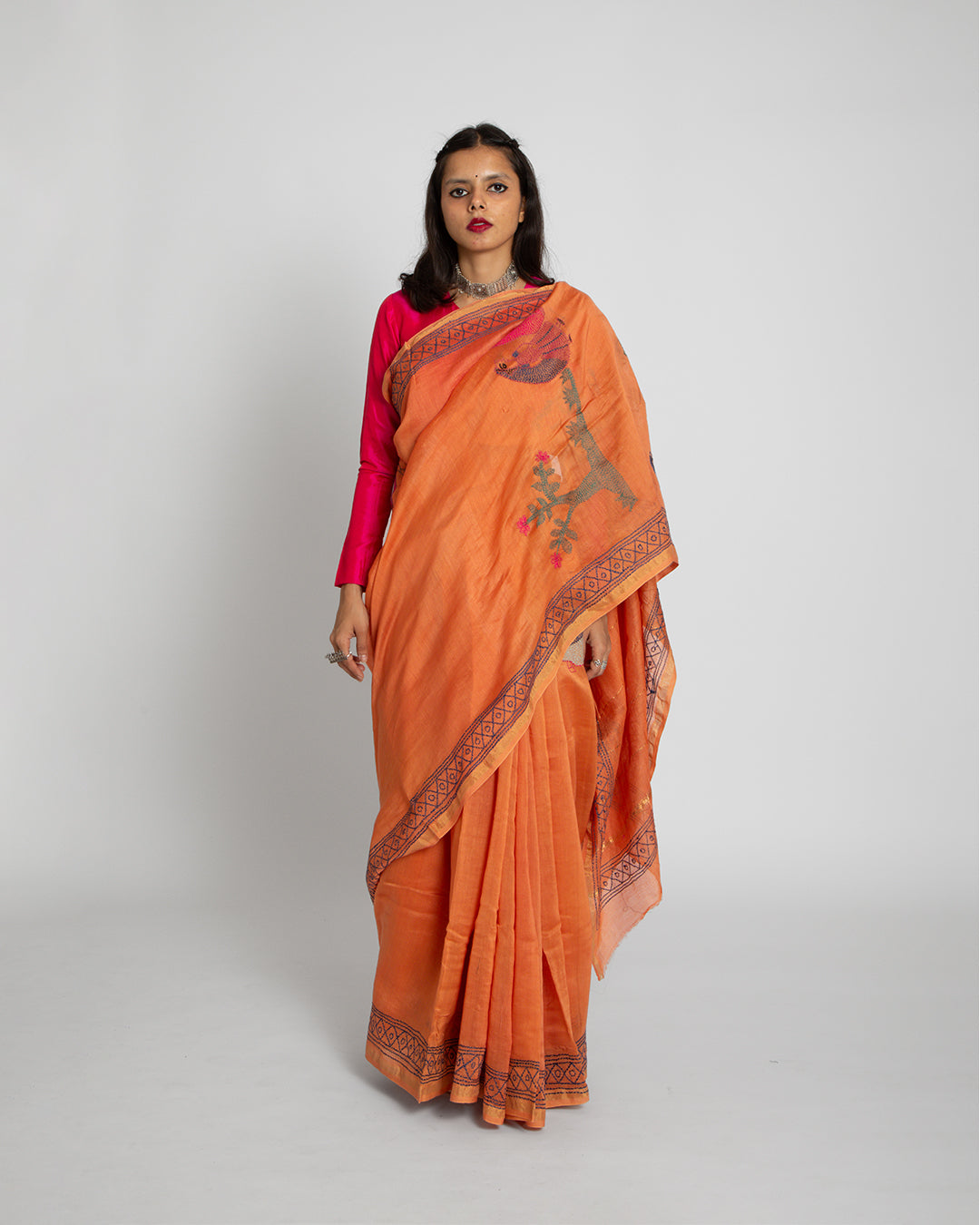 Rustic kantha saree