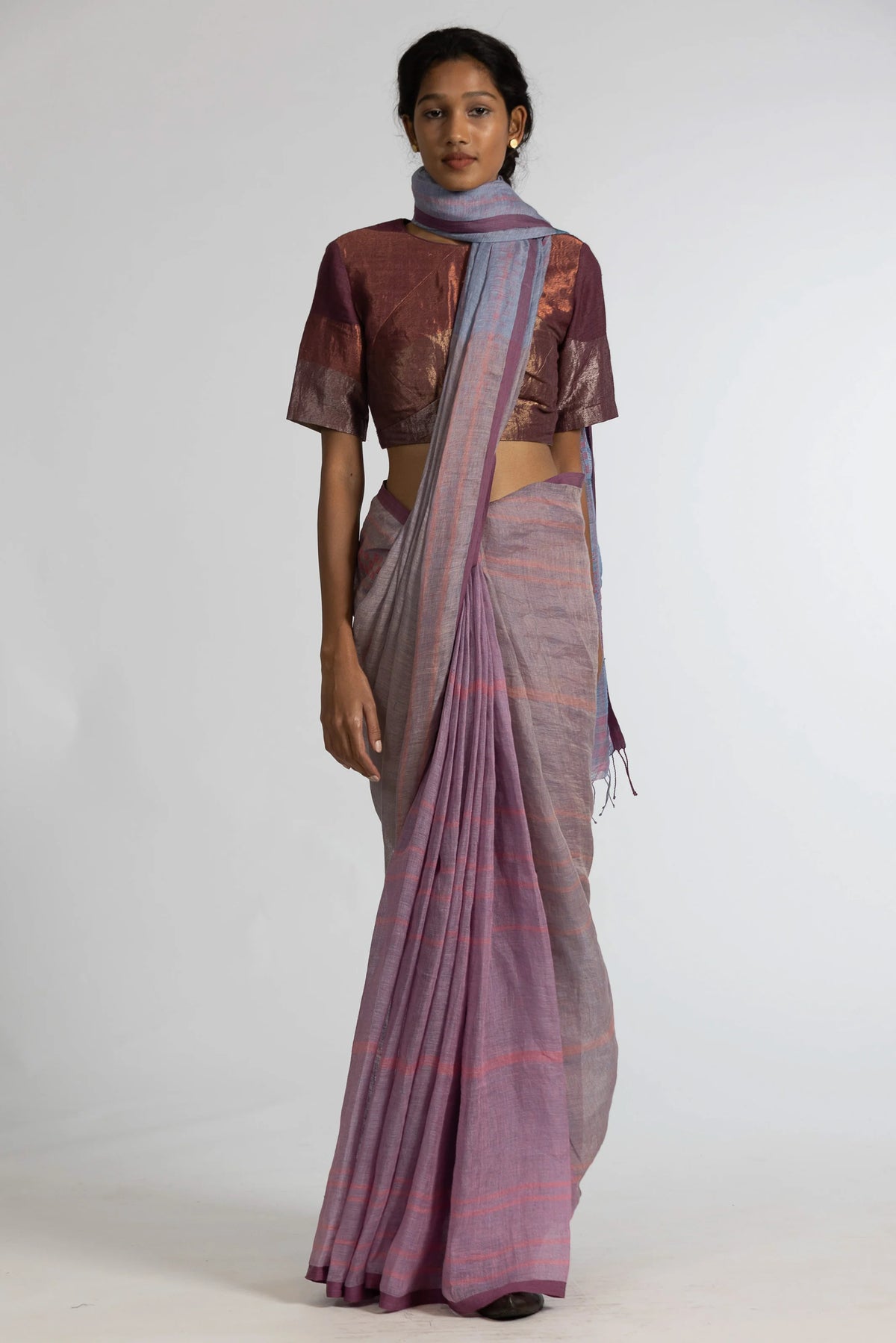 Raaje Jamdani Linen Handloom Sari