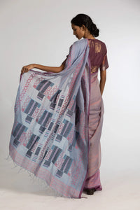 Raaje Jamdani Linen Handloom Sari