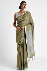 NUDE PINK LINEN SAREE