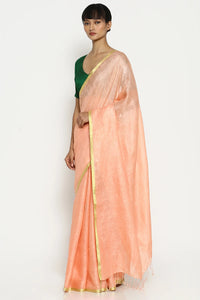 Light Pink Earthy Linen Saree