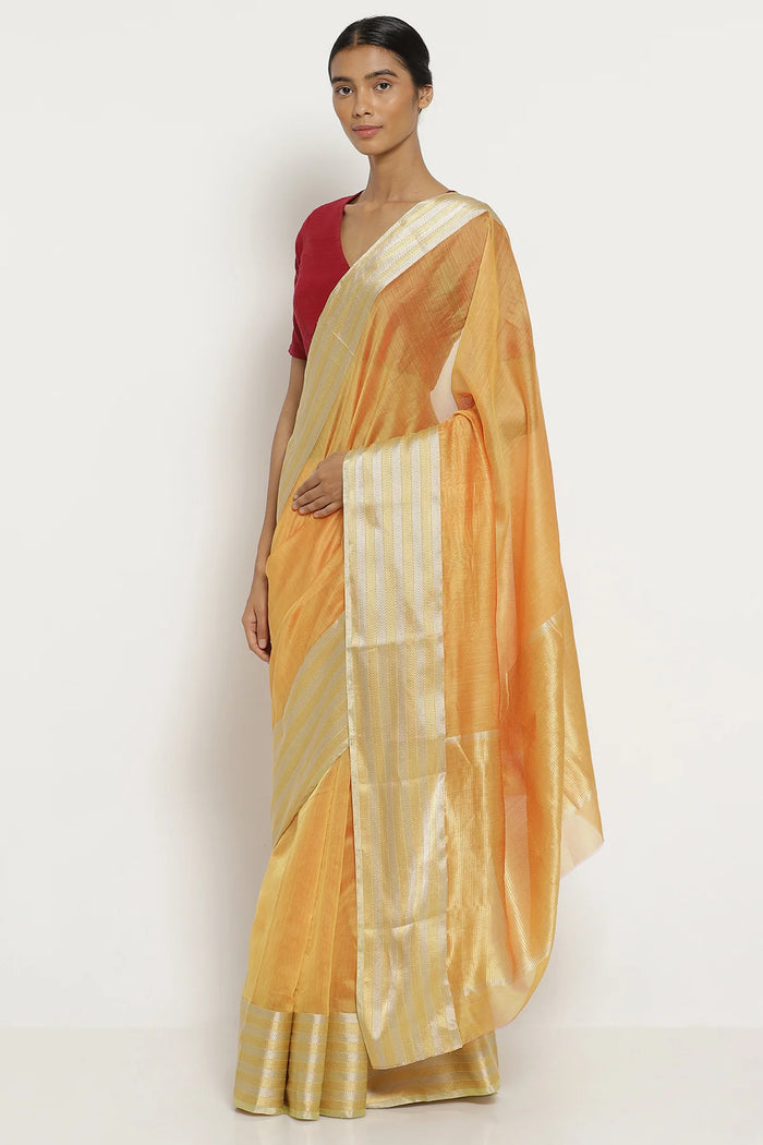 Haldi silk cotton chanderi sari