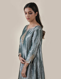 Blue Tissue - A-line Kurta Set