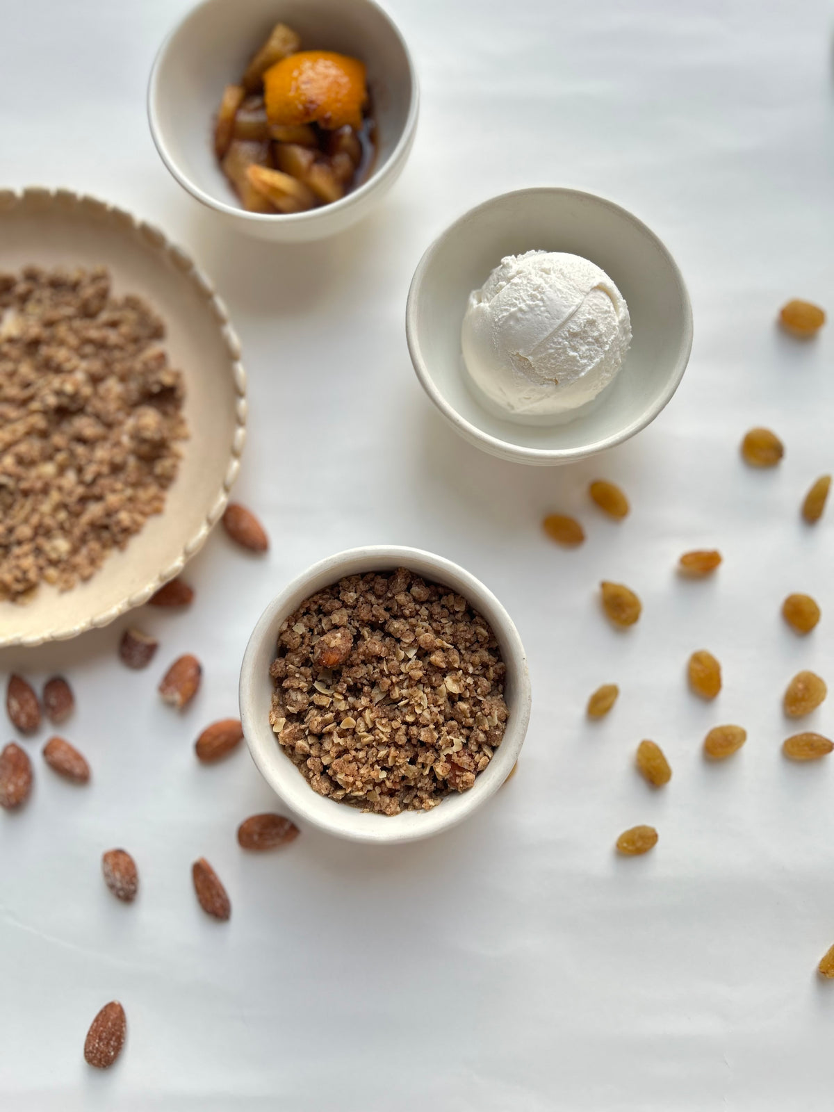 Apple Crumble with Ice Cream