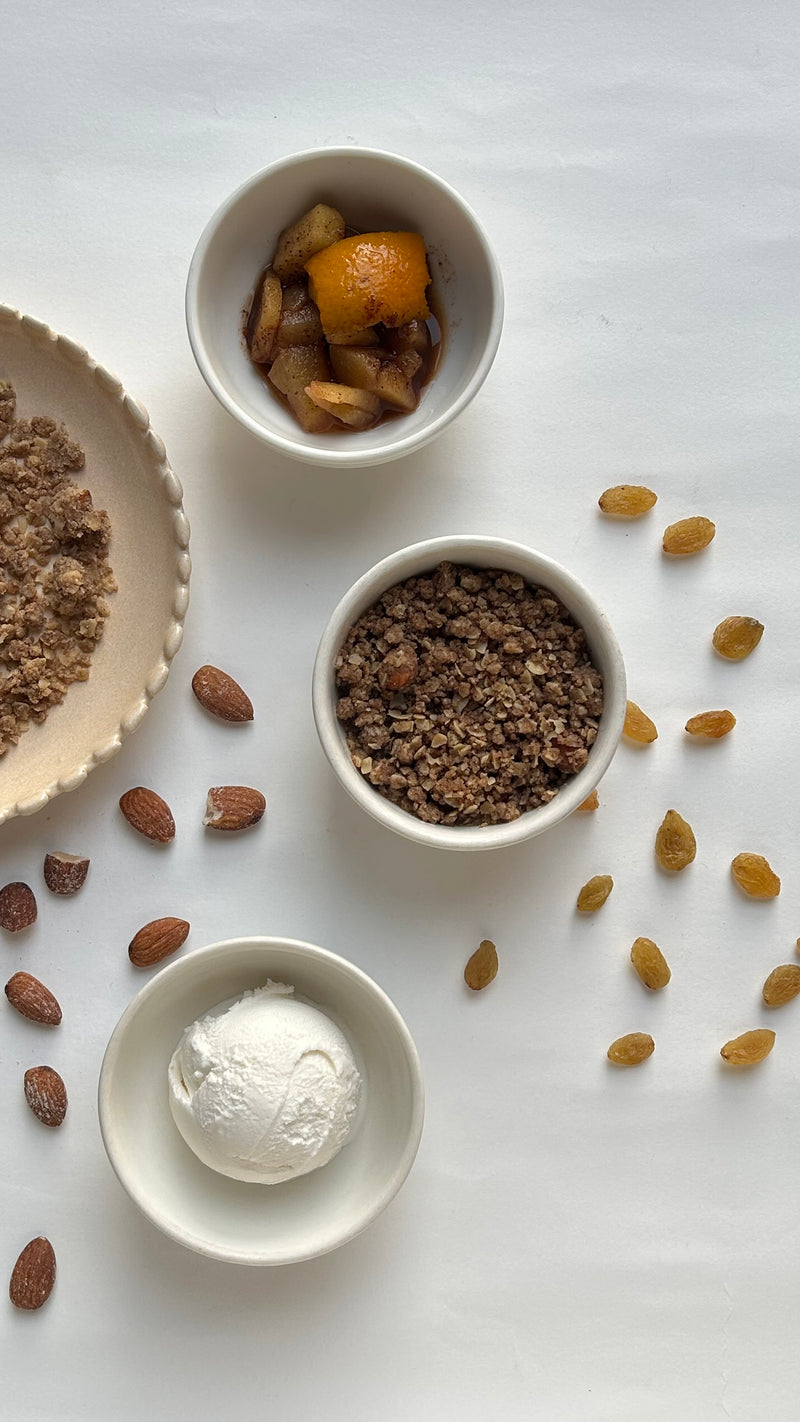 Apple Crumble with Ice Cream