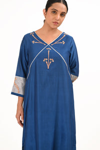 LILA - Royal Blue - V neckline Kurta Set