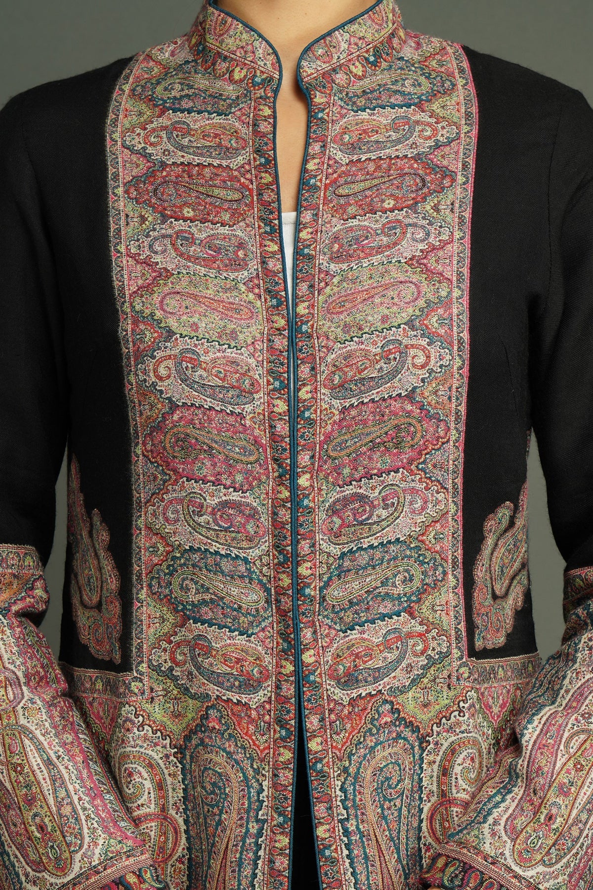 Antique Black Jamawar Jacket