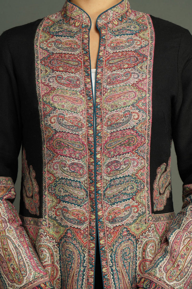 Antique Black Jamawar Jacket