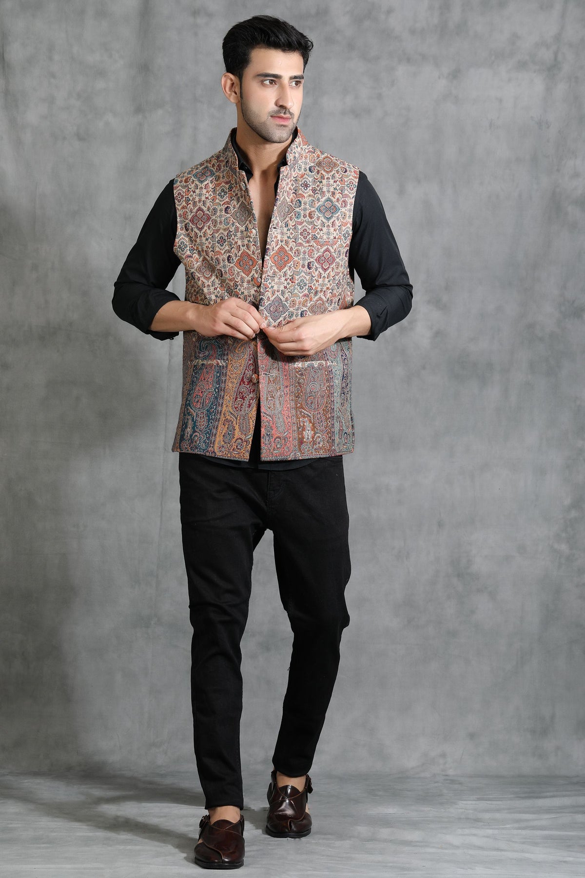 Vintage Kani Waist Coat With Paisley Design