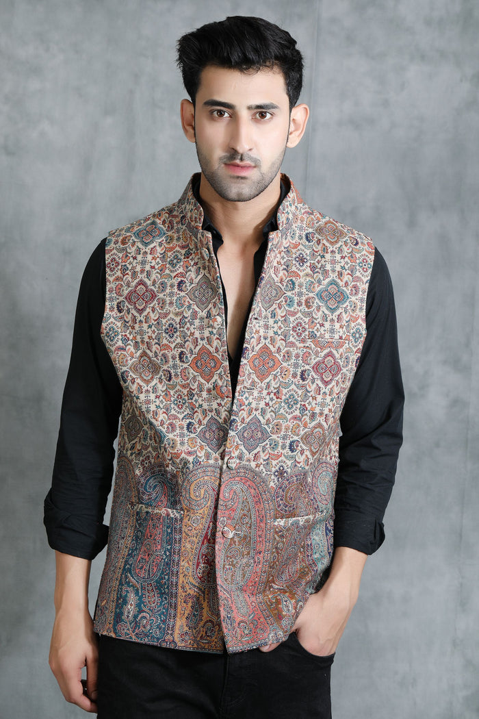 Vintage Kani Waist Coat With Paisley Design