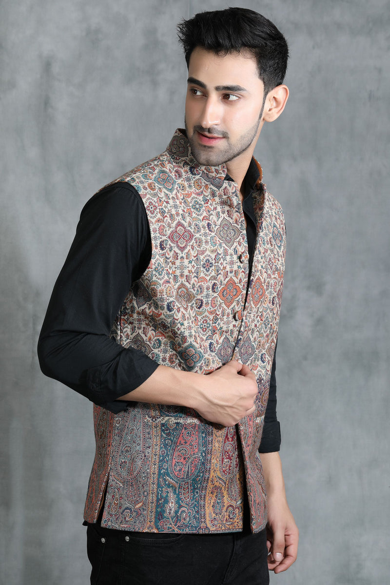 Vintage Kani Waist Coat With Paisley Design