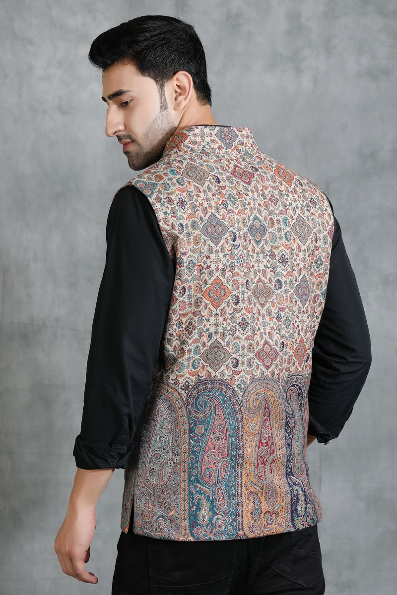 Vintage Kani Waist Coat With Paisley Design