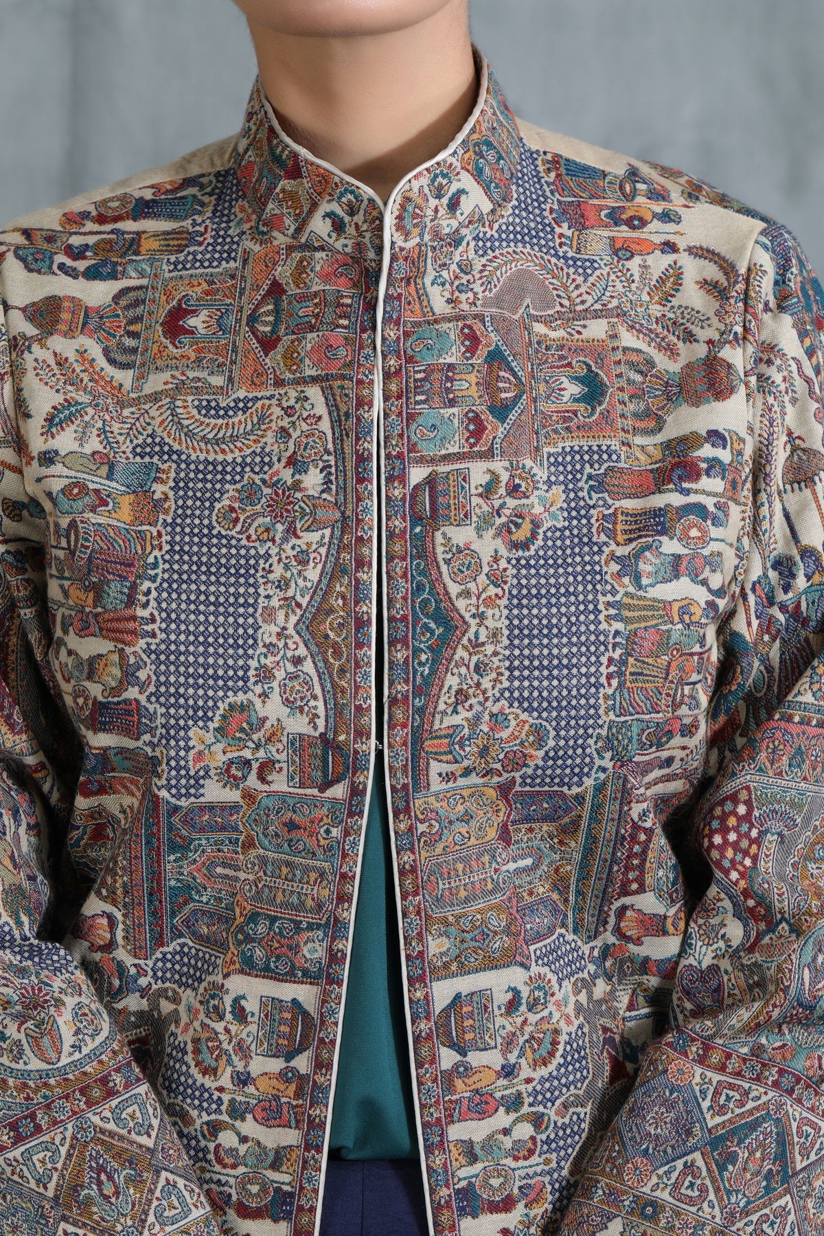 Vintage Full Jacket with Paisley Design