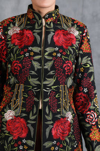 Black Floral Embroidered Jacket