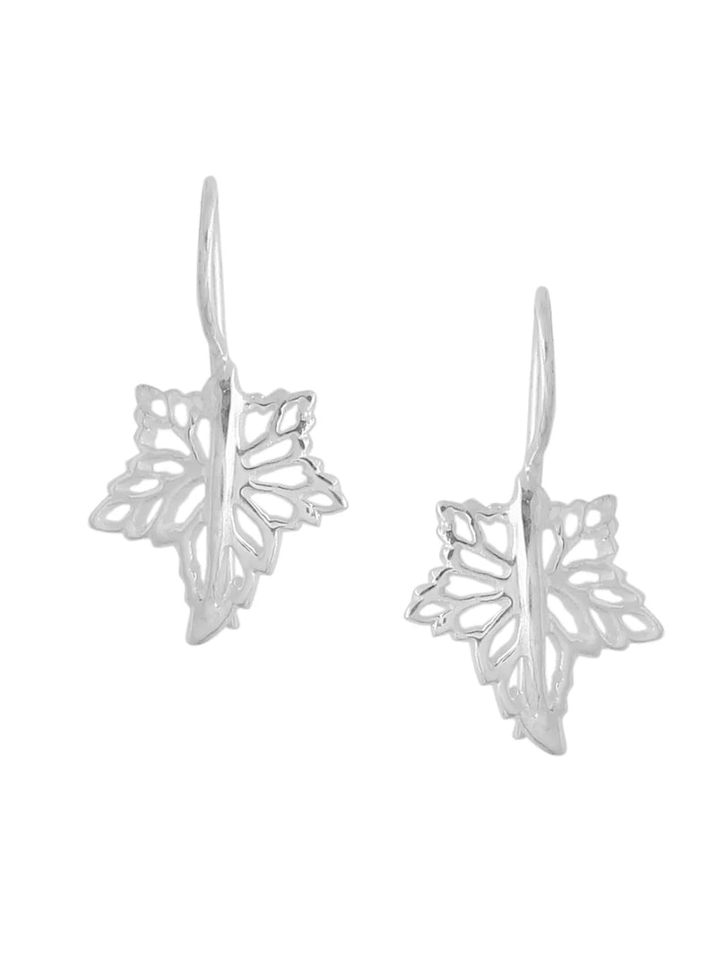 Rhodium Leaves Jai Design Lumina Collection Earring