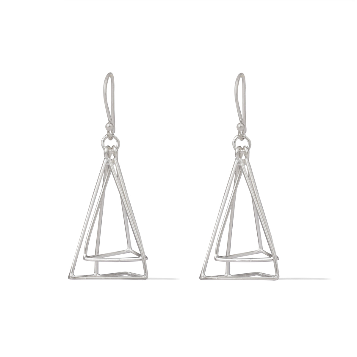 Rhodium Pyramid Design Lumina Collection Earing