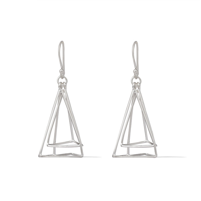 Rhodium Pyramid Design Lumina Collection Earing