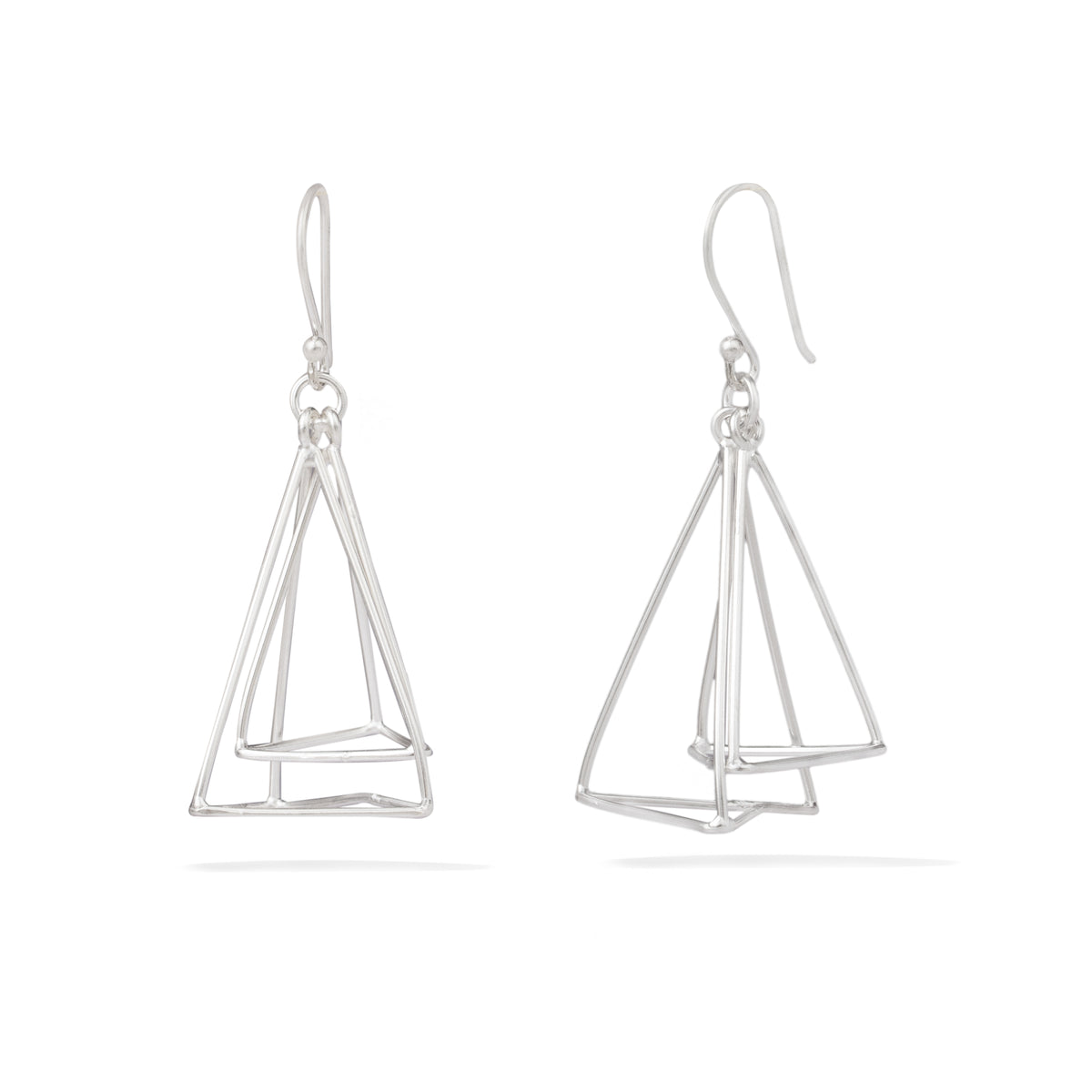 Rhodium Pyramid Design Lumina Collection Earing