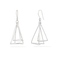 Rhodium Pyramid Design Lumina Collection Earing