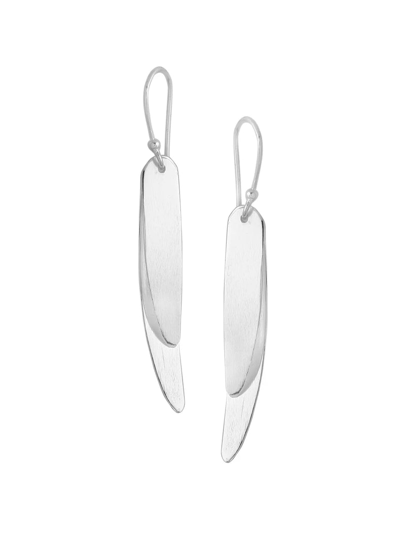 Rhodium Leaf Design Lumina Collection Earing