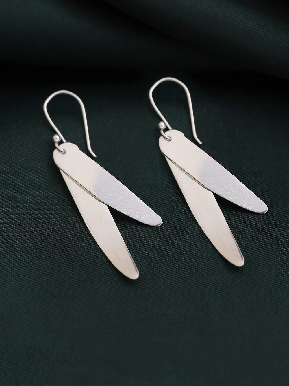 Rhodium Leaf Design Lumina Collection Earing