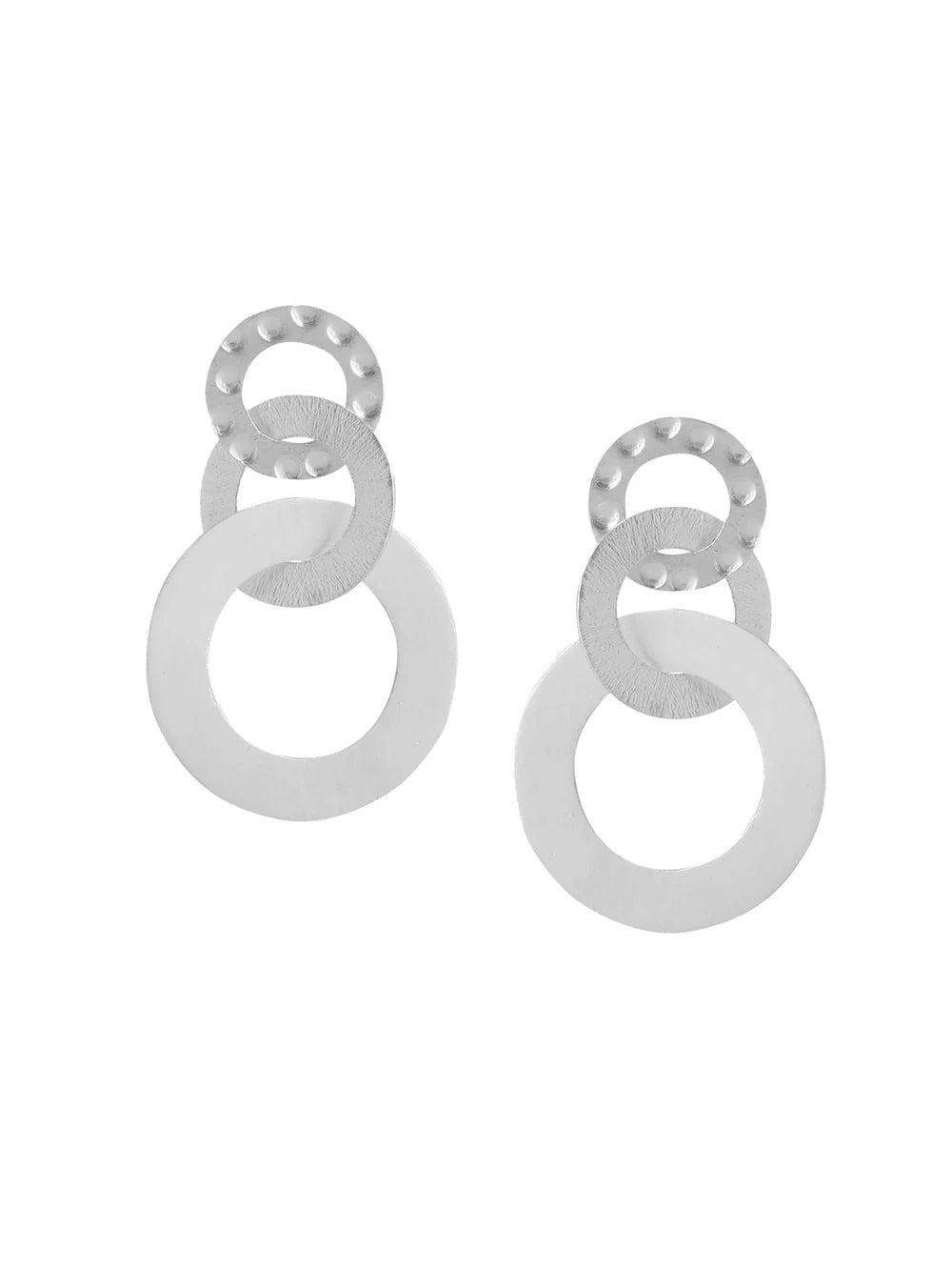 Rhodium Stamping Texture Lumina Collection Earring