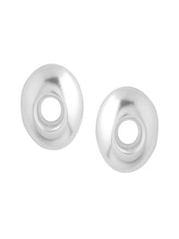 Rhodium Oval Shape Lumina Collection Earring