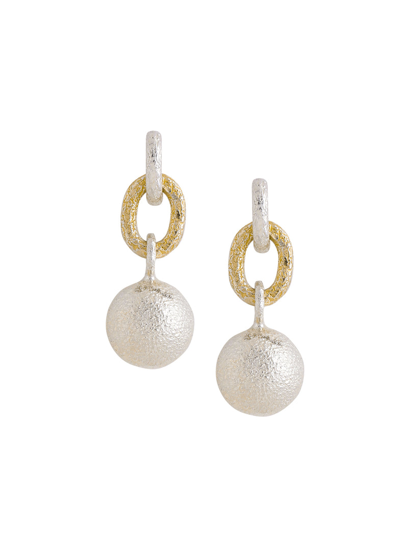 Rhodium Geometric Motifs Lumina Collection Earring