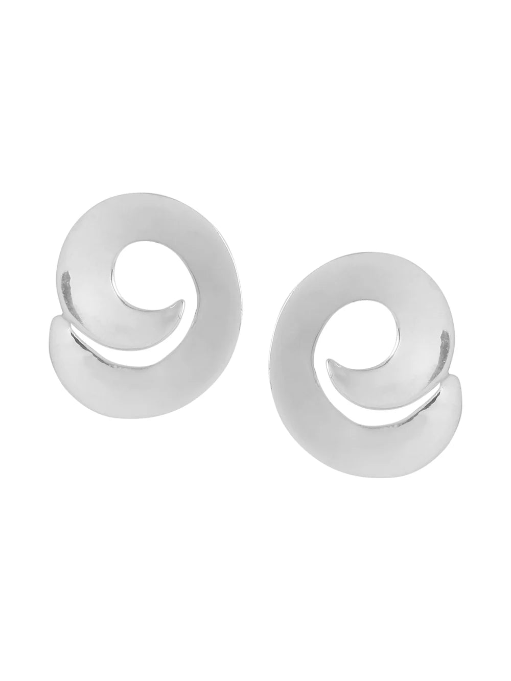 Rhodium Spiral Pattern Lumina Collection Earring