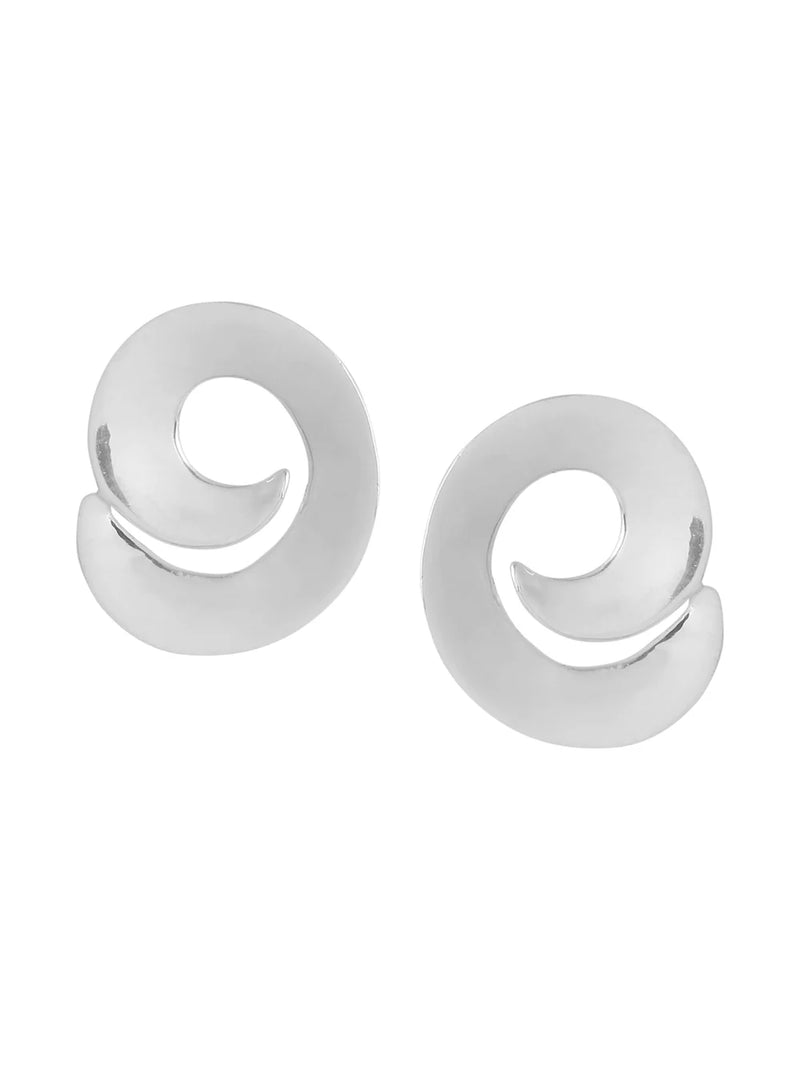 Rhodium Spiral Pattern Lumina Collection Earring