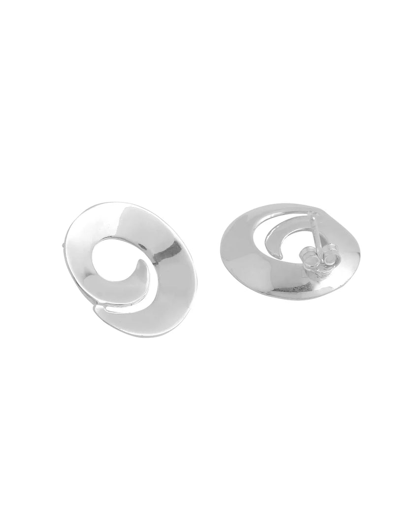 Rhodium Spiral Pattern Lumina Collection Earring