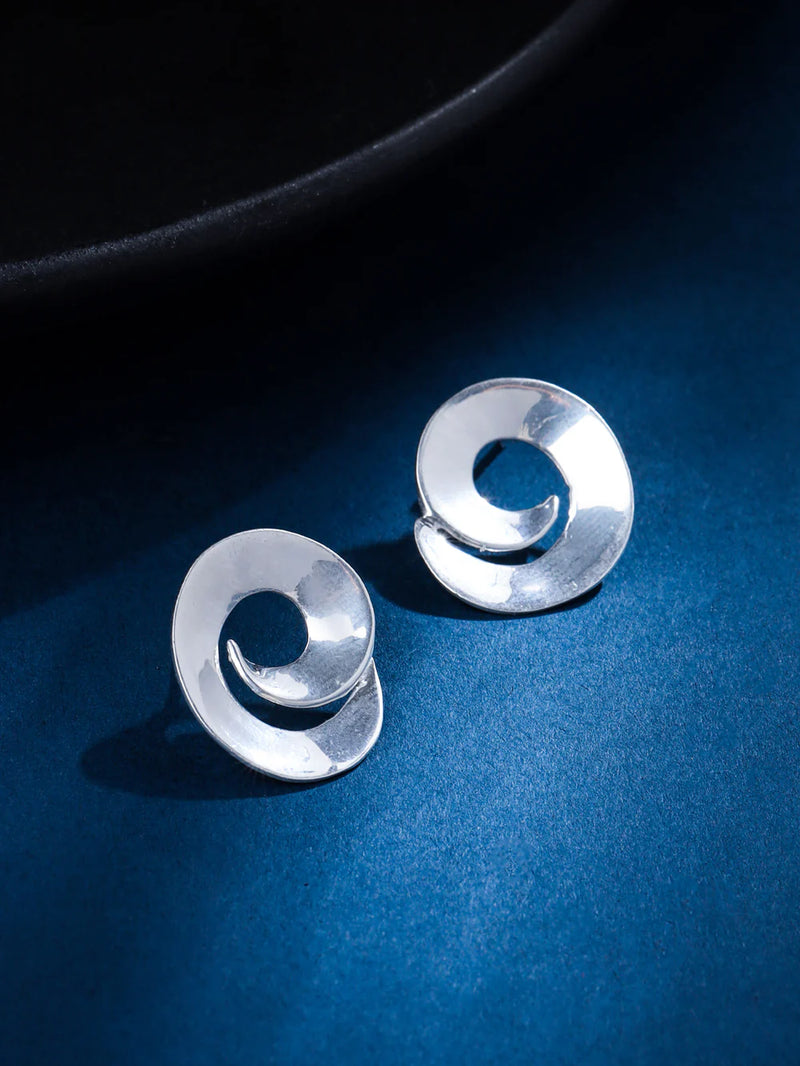 Rhodium Spiral Pattern Lumina Collection Earring