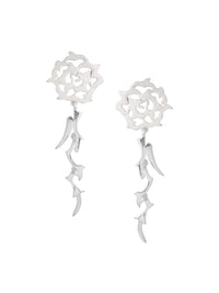 Rhodium Nature's Jali Pattern Lumina Collection Earring