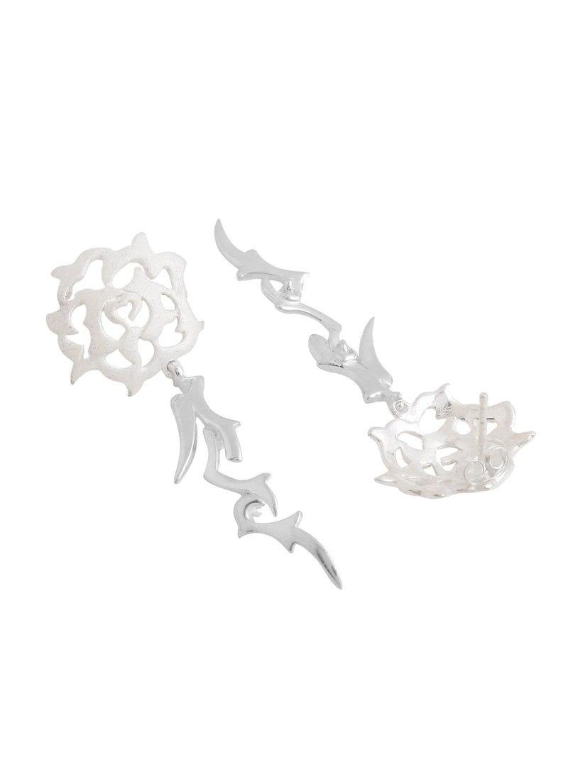 Rhodium Nature's Jali Pattern Lumina Collection Earring