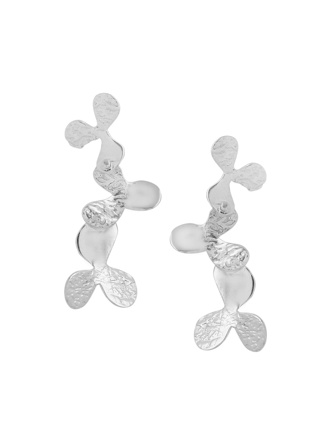 Rhodium Floral Design Lumina Collection Earring