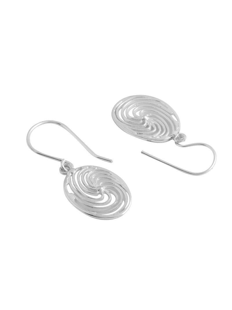 Rhodium Jali Pattern Lumina Collection Earring