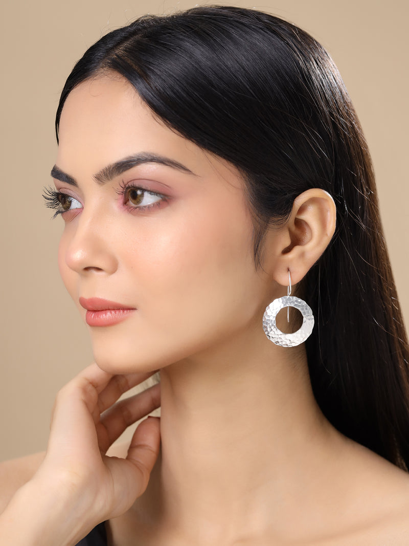 Rhodium Geometric Lumina Collection Earring