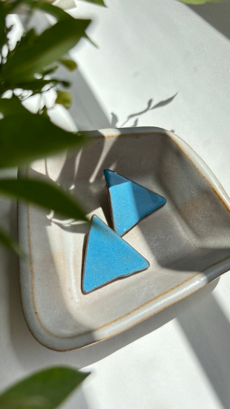 Triangle Statement Ceramic Earrings