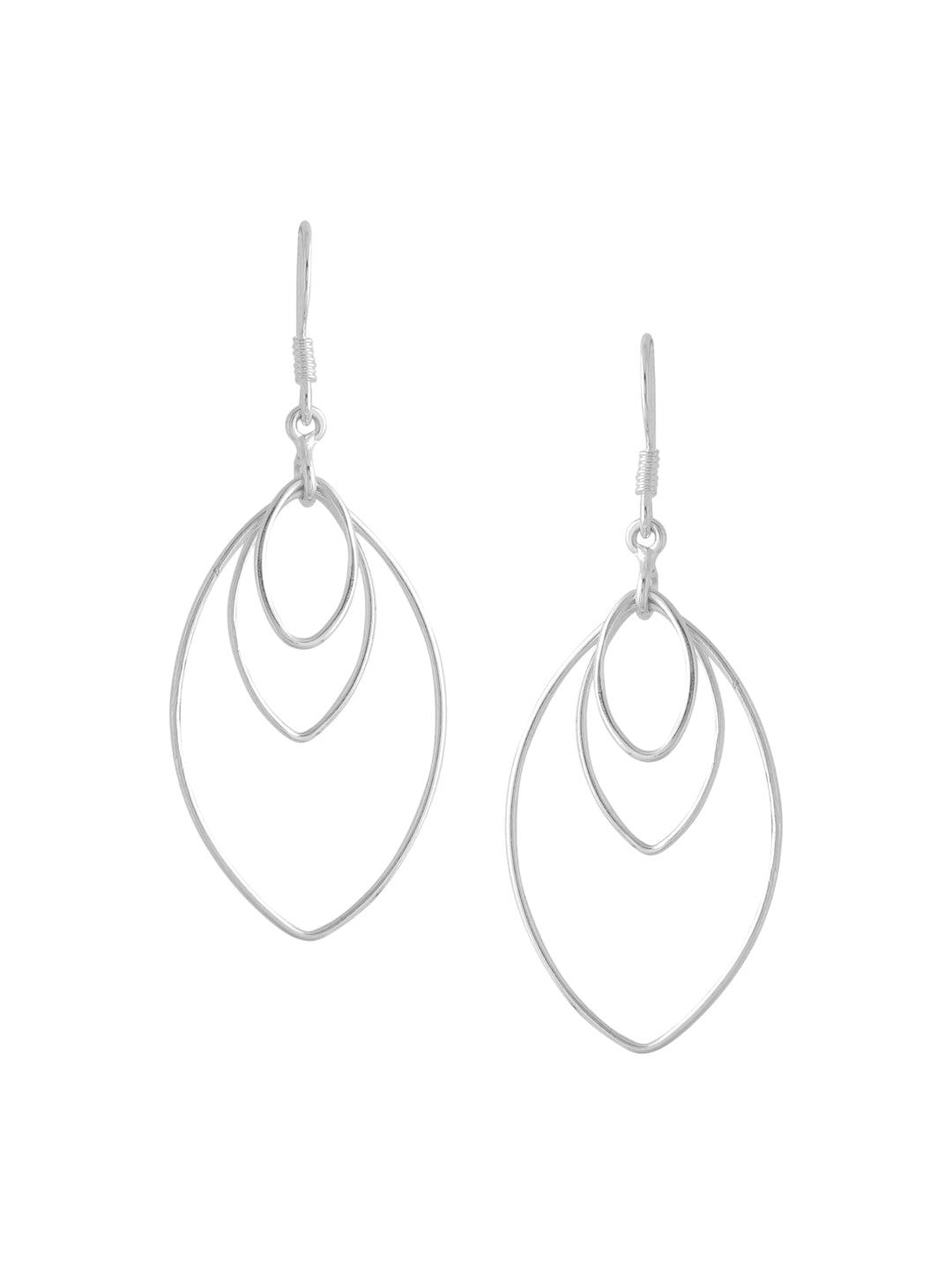 Rhodium Hollow Leaves Lumina Collection Earring