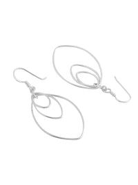 Rhodium Hollow Leaves Lumina Collection Earring