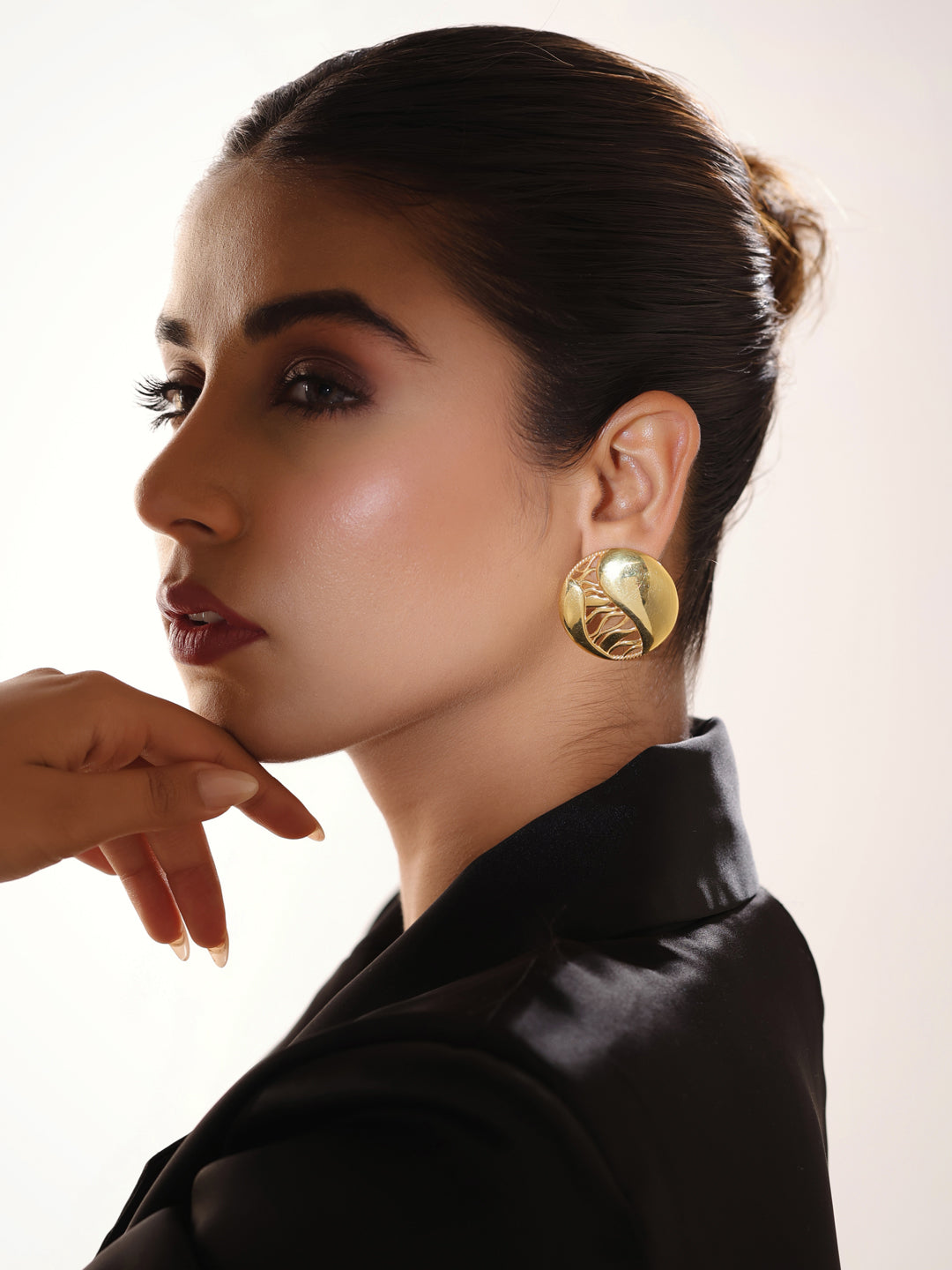 24K Gold Plated Jali Design Lumina Collection Earrings