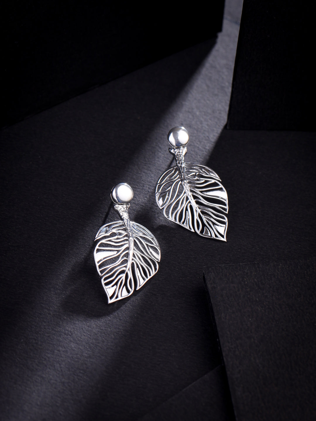 Rhodium Jali Design Lumina Collection Earrings