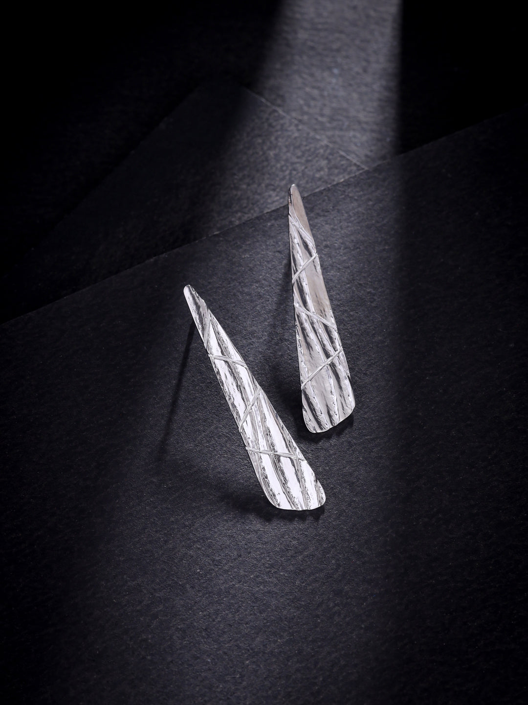 Rhodium Coated Textural Lumina Collection Earrings