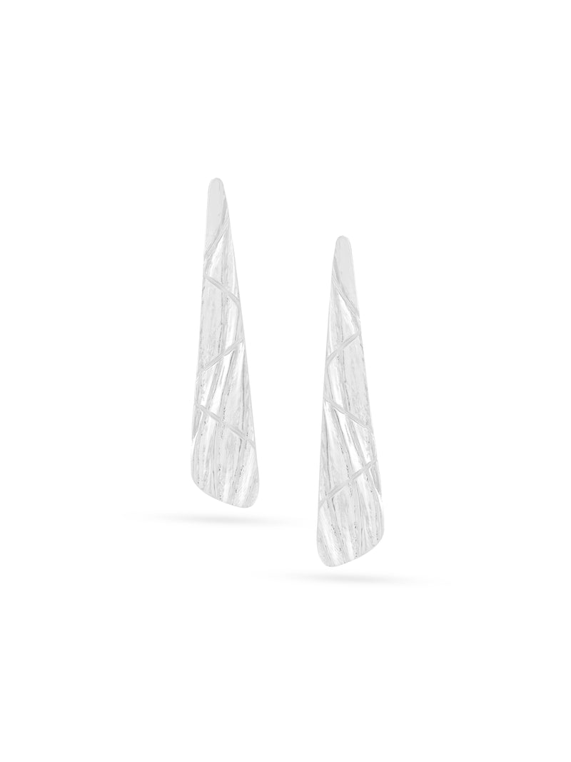 Rhodium Coated Textural Lumina Collection Earrings